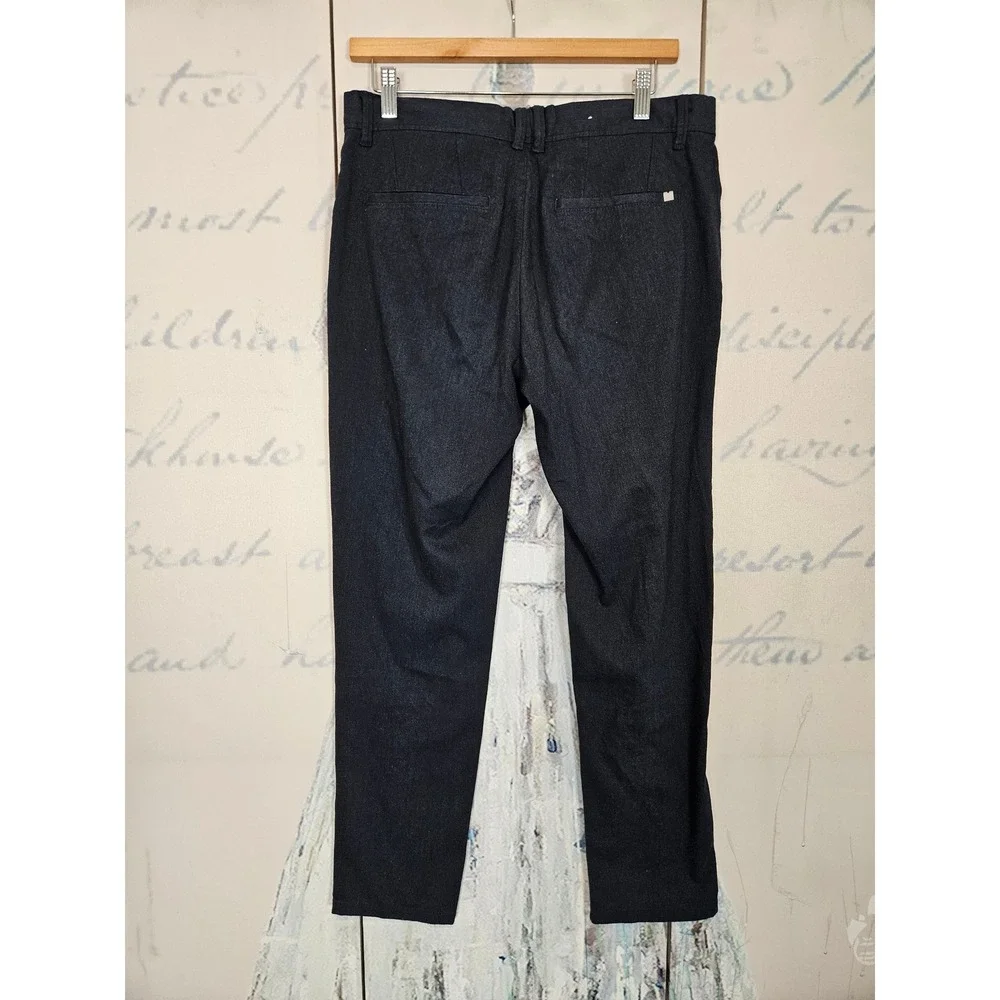 Zara Chino Pants 31 Dark Navy Blue Slim Fit Tapered Smart Casual Mens